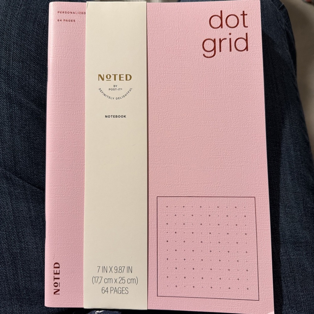 Noted by Post-it Pink Dot Grid Notebook 64 Pages 7x9.87 NTD11-NB-4